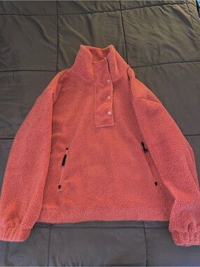 NWT Vital Life Orange Rust Half Zip Teddy Jacket Size 2XL